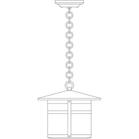 Arroyo Craftsman 11" Berkeley Pendant, Antique Copper, Clear Seedy Glass BH-11CS-AC